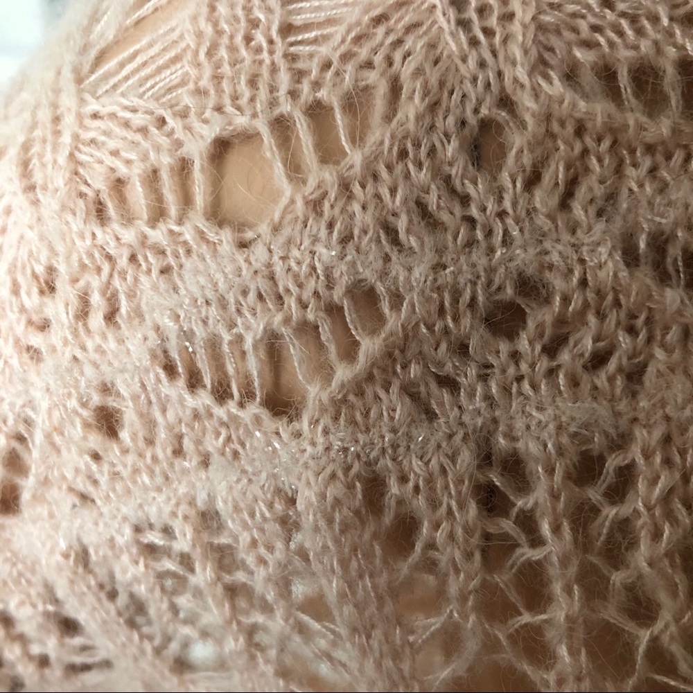 Marciano Nude Open Knit Sparkly Sweater - Picture 5 of 8